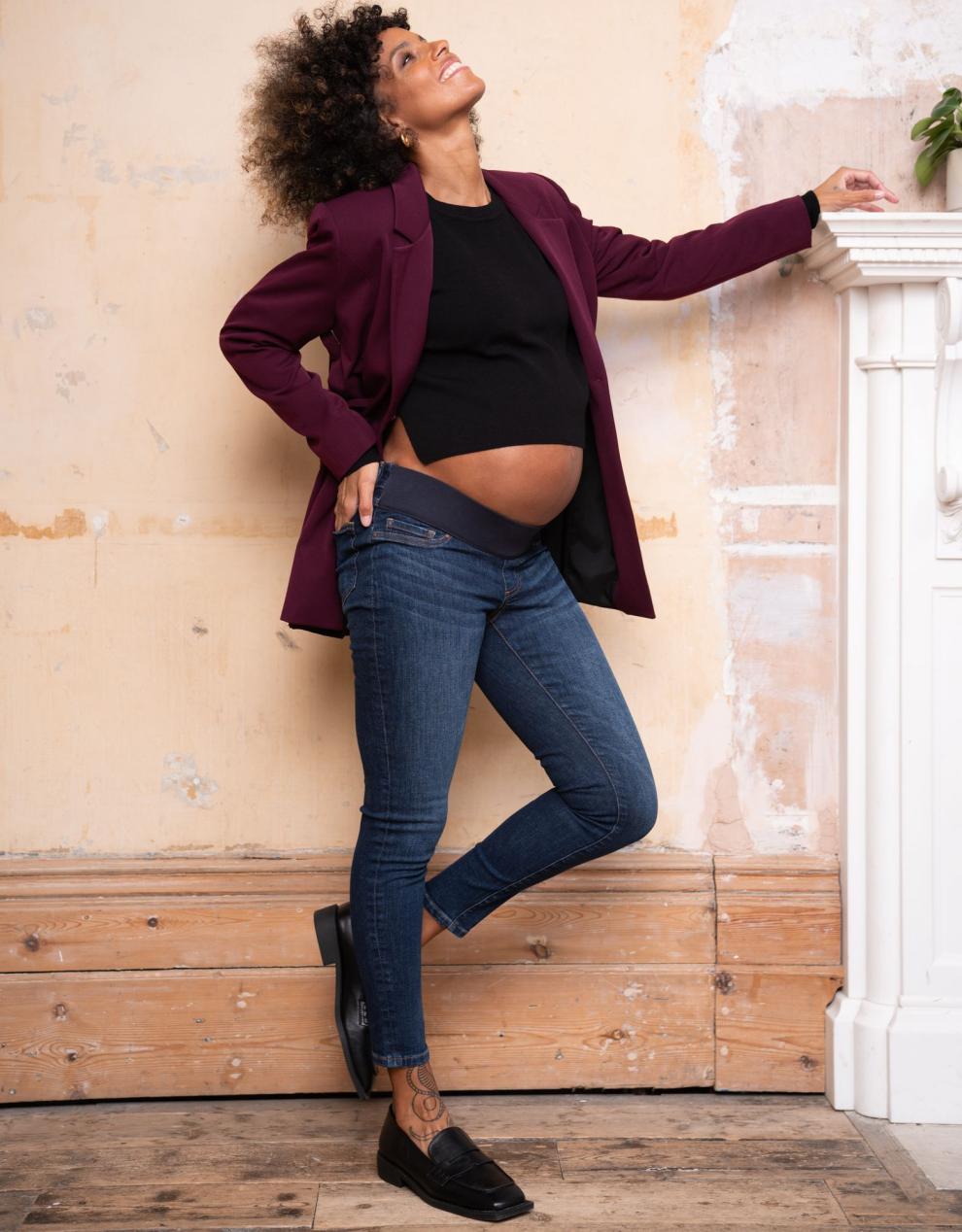 Women Seraphine Jeans | Organic Indigo Under Bump Skinny Maternity Jeans