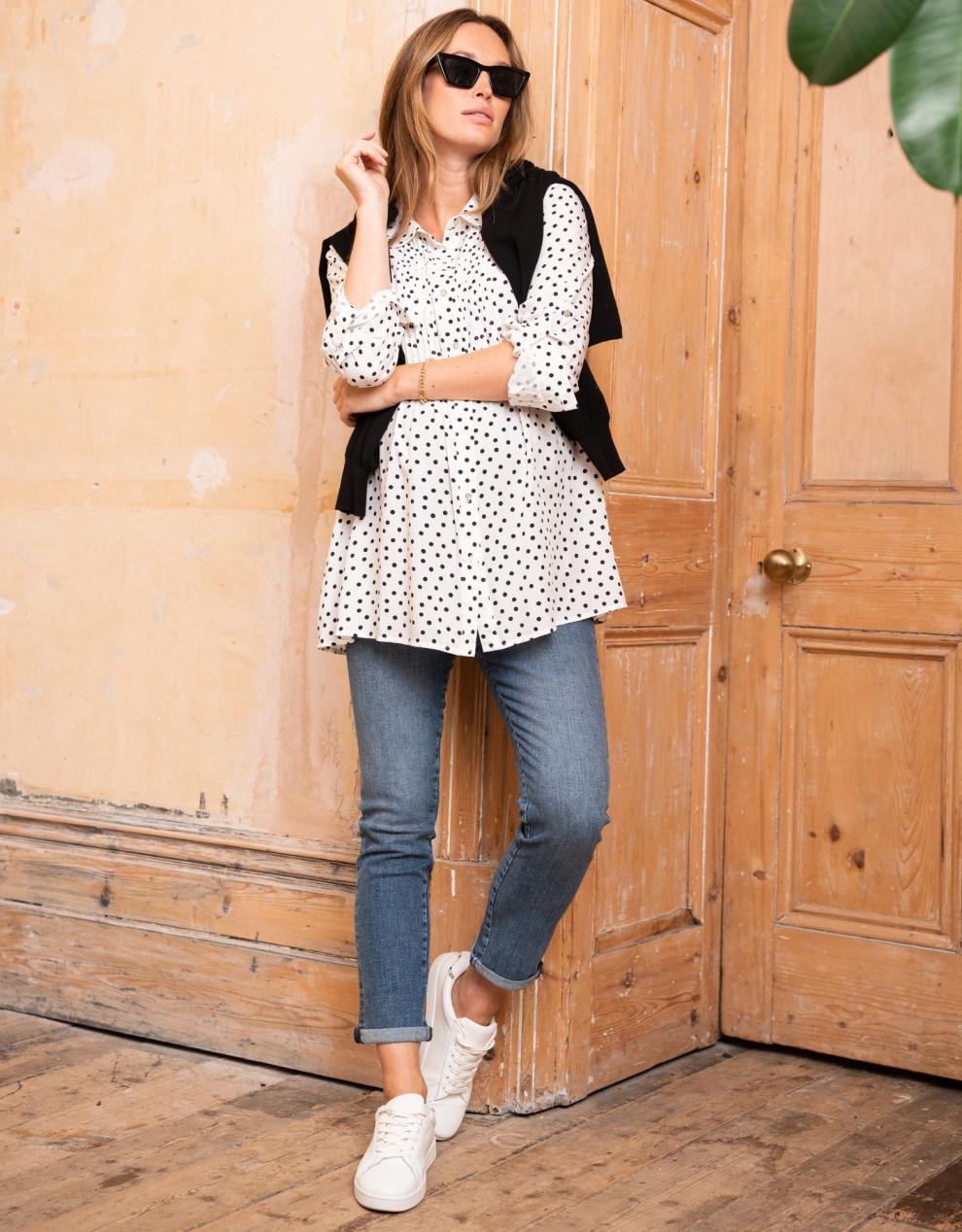 Women Seraphine Jeans | Organic Slim Boyfriend Fit Maternity Jeans