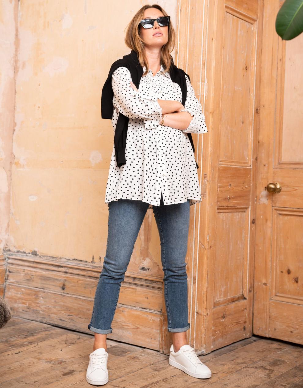 Women Seraphine Jeans | Organic Slim Boyfriend Fit Maternity Jeans