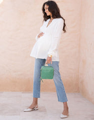 Women Seraphine Jeans | Over Bump Frayed Hem Maternity Jeans