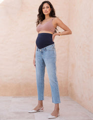 Women Seraphine Jeans | Over Bump Frayed Hem Maternity Jeans