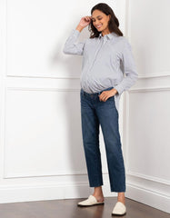Women Seraphine Jeans | Tapered Frayed Hem Maternity Jeans