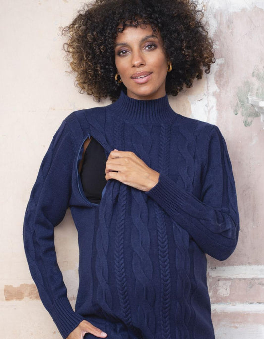 Women Seraphine Jumpers &amp; Knitwear | Cable Knit Maternity &amp; Nursing Tunic