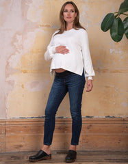 Women Seraphine Jumpers &amp; Knitwear | Flattering Cream Maternity &amp; Nursing Sweater
