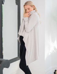 Women Seraphine Jumpers &amp; Knitwear | Grey Cotton &amp; Cashmere Waterfall Maternity Cardigan