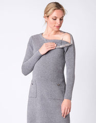 Women Seraphine Jumpers &amp; Knitwear | Knitted Maternity &amp; Nursing Dress With Pockets