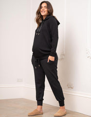 Women Seraphine Jumpers &amp; Knitwear | Modal Blend Black Maternity &amp; Nursing Hoodie