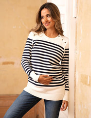 Women Seraphine Jumpers &amp; Knitwear | Nautical Cotton Maternity &amp; Nursing Sweater