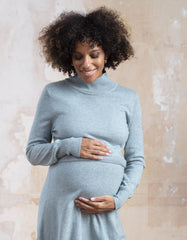 Women Seraphine Jumpers &amp; Knitwear | Sage Wool Blend Maternity &amp; Nursing Sweater Dress