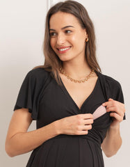 Women Seraphine Jumpsuits | Black Lenzing™ Ecovero™ Maternity &amp; Nursing Jumpsuit
