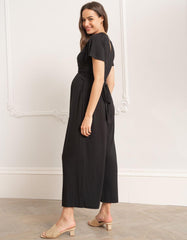 Women Seraphine Jumpsuits | Black Lenzing™ Ecovero™ Maternity &amp; Nursing Jumpsuit