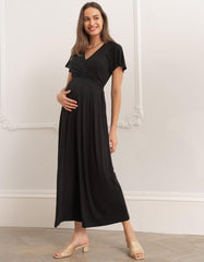 Women Seraphine Jumpsuits | Black Lenzing™ Ecovero™ Maternity &amp; Nursing Jumpsuit