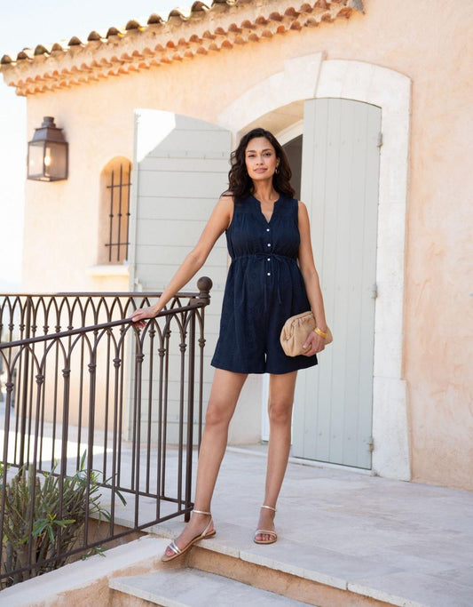 Women Seraphine Jumpsuits | Button-Down Maternity Romper