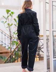 Women Seraphine Jumpsuits | Cotton Corduroy Black Maternity Jumpsuit