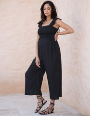 Women Seraphine Jumpsuits | Linen-Blend Maternity-To-Nursing Jumpsuit