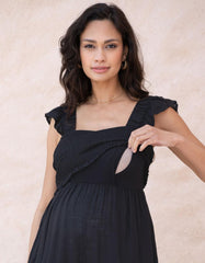 Women Seraphine Jumpsuits | Linen-Blend Maternity-To-Nursing Jumpsuit