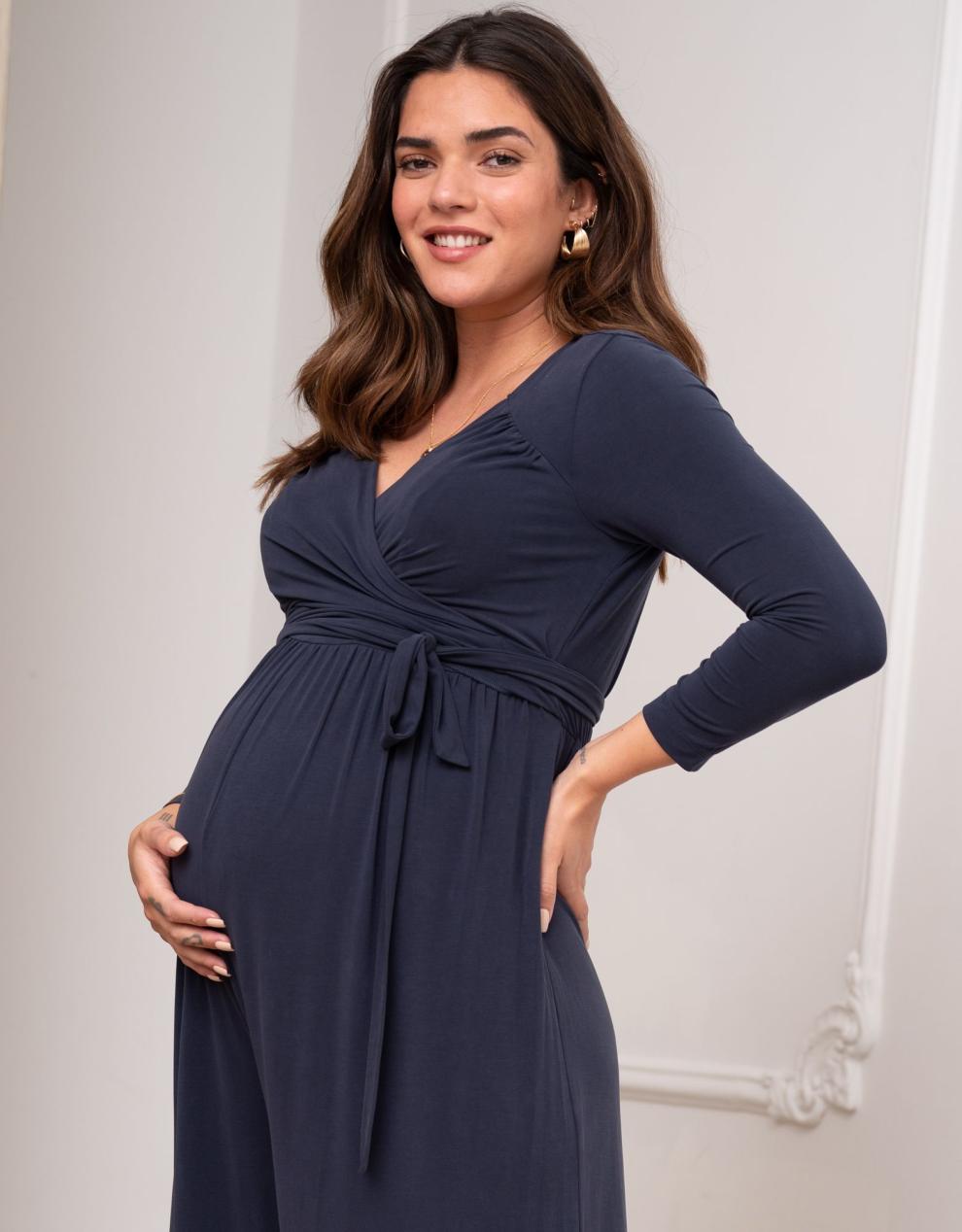 Women Seraphine Jumpsuits | Midnight Blue Maternity &amp; Nursing Jumpsuit