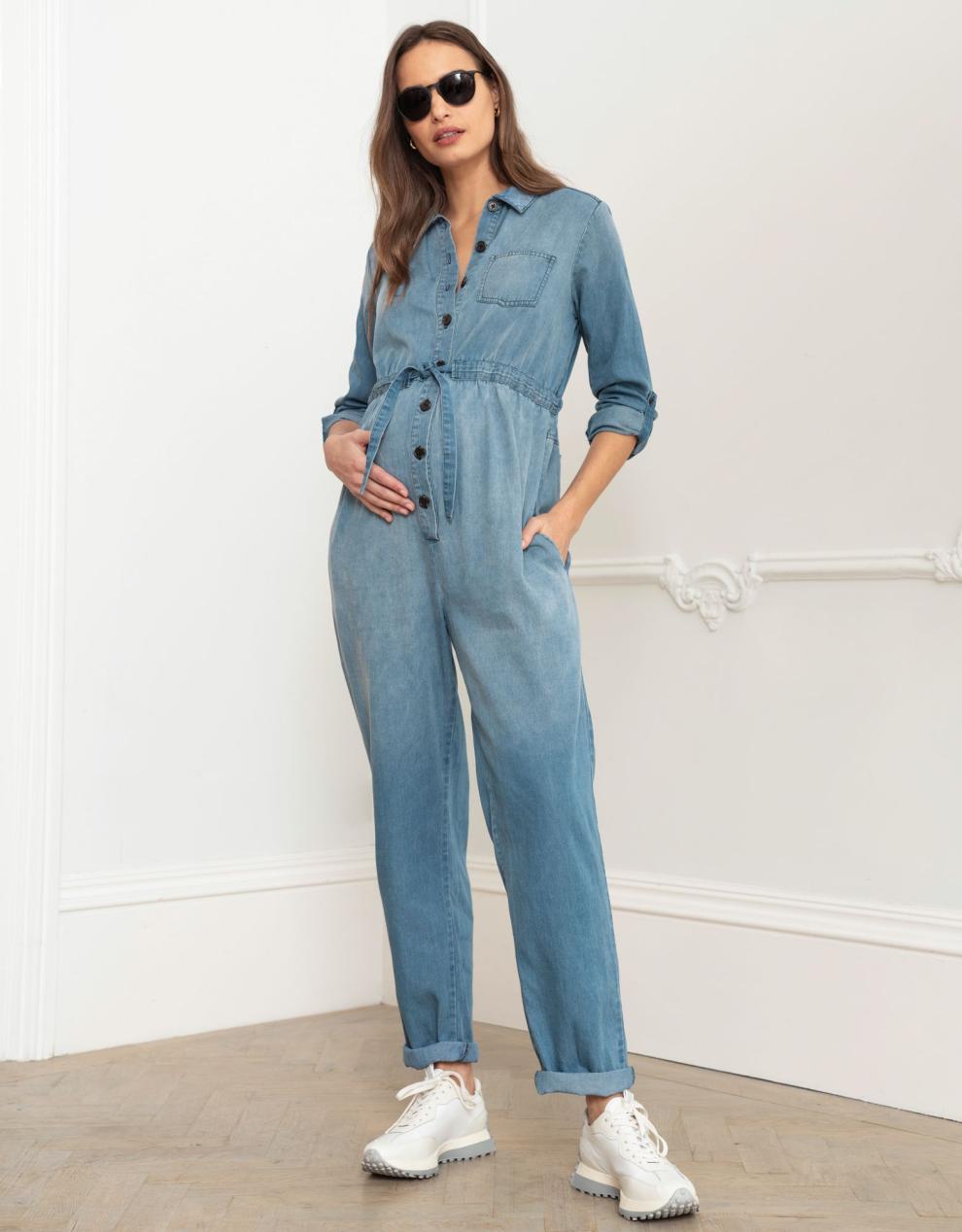 Women Seraphine Jumpsuits | Tencel Denim Maternity Jumpsuit