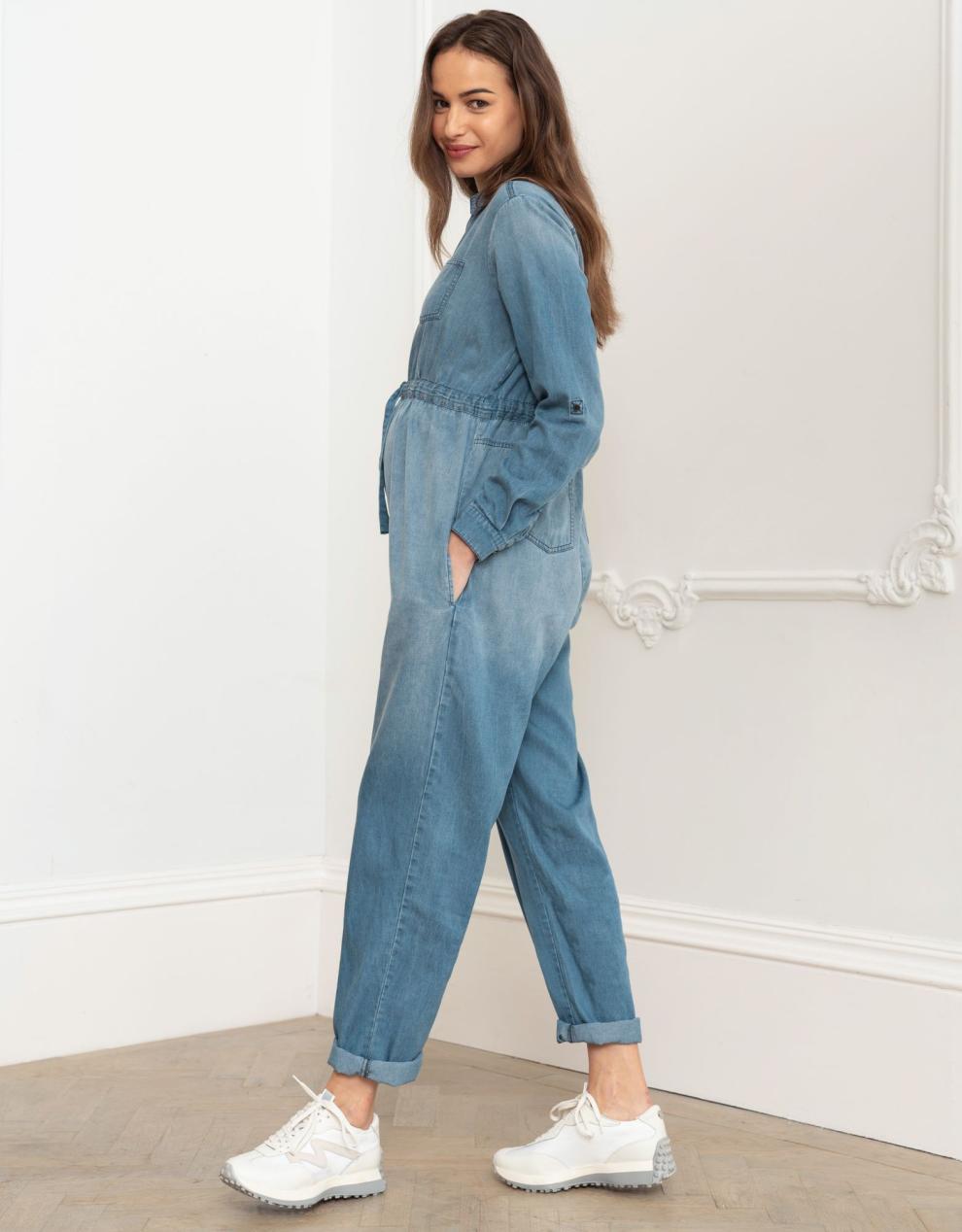 Women Seraphine Jumpsuits | Tencel Denim Maternity Jumpsuit