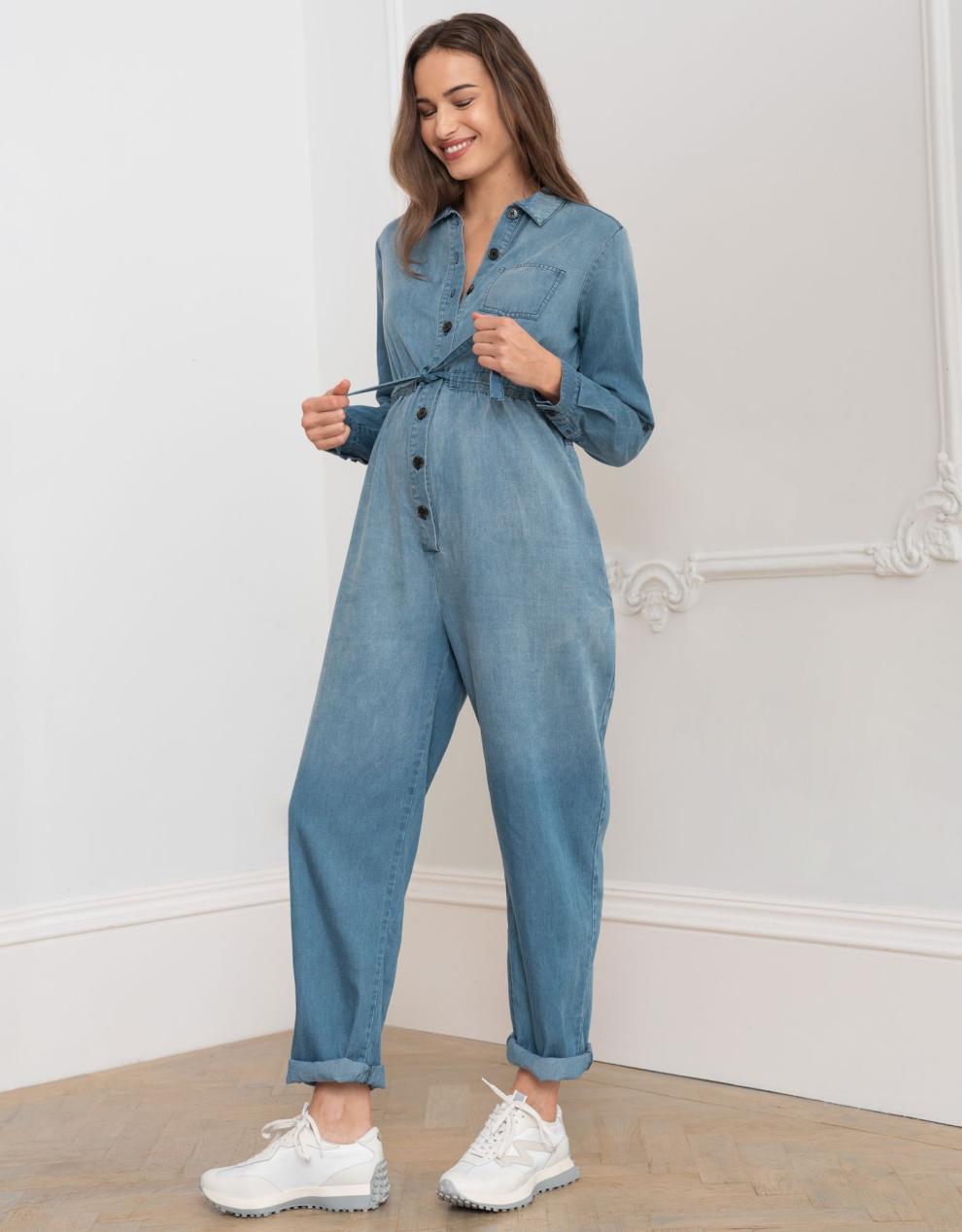 Women Seraphine Jumpsuits | Tencel Denim Maternity Jumpsuit