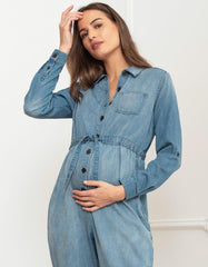 Women Seraphine Jumpsuits | Tencel Denim Maternity Jumpsuit