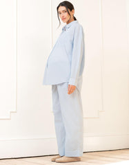 Women Seraphine Kits &amp; Sets | Fine Stripe Full-Length Cotton Pyjama Maternity-To-Nursing Set