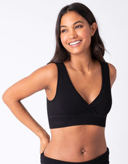 Women Seraphine Kits &amp; Sets | Twin Pack Bamboo Maternity &amp; Nursing Sleep Bras – Black &amp; Blush