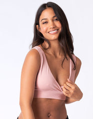 Women Seraphine Kits &amp; Sets | Twin Pack Bamboo Maternity &amp; Nursing Sleep Bras – Black &amp; Blush