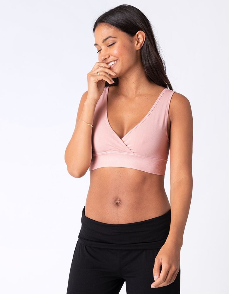 Women Seraphine Kits &amp; Sets | Twin Pack Bamboo Maternity &amp; Nursing Sleep Bras – Black &amp; Blush