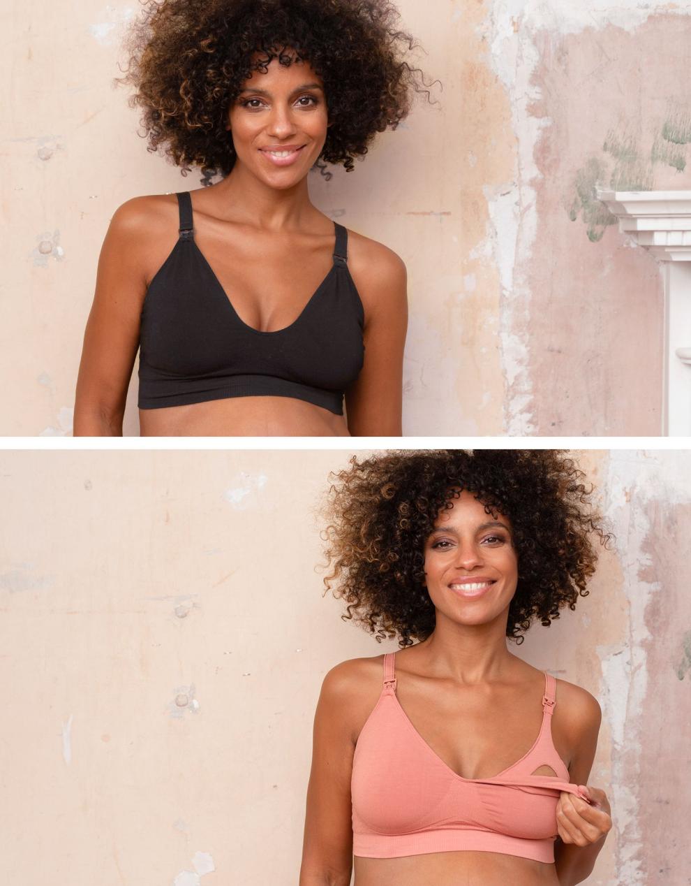 Women Seraphine Kits &amp; Sets | Twin Pack Bamboo Nursing Bras – Terracotta &amp; Black
