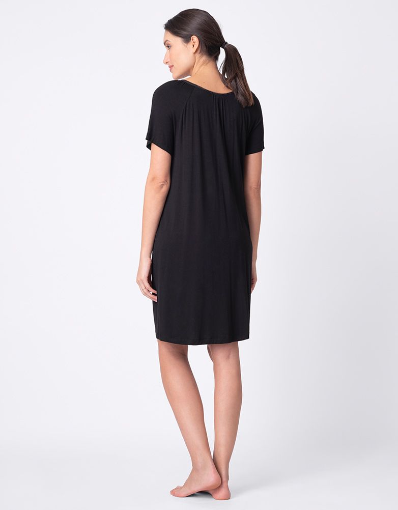 Women Seraphine Kits &amp; Sets | Twin Pack Button-Down Maternity Nighties - Black