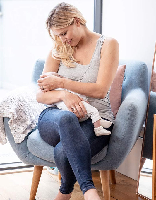 Women Seraphine Kits &amp; Sets | Twin Pack Maternity &amp; Nursing Vest Tops – Grey &amp; Navy