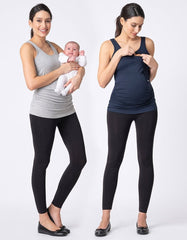 Women Seraphine Kits &amp; Sets | Twin Pack Maternity &amp; Nursing Vest Tops – Grey &amp; Navy