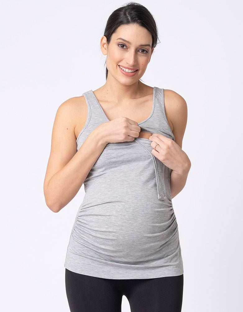 Women Seraphine Kits &amp; Sets | Twin Pack Maternity &amp; Nursing Vest Tops – Grey &amp; Navy