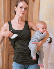 Women Seraphine Kits &amp; Sets | Twin Pack Maternity &amp; Nursing Vest Tops – Khaki &amp; Blush