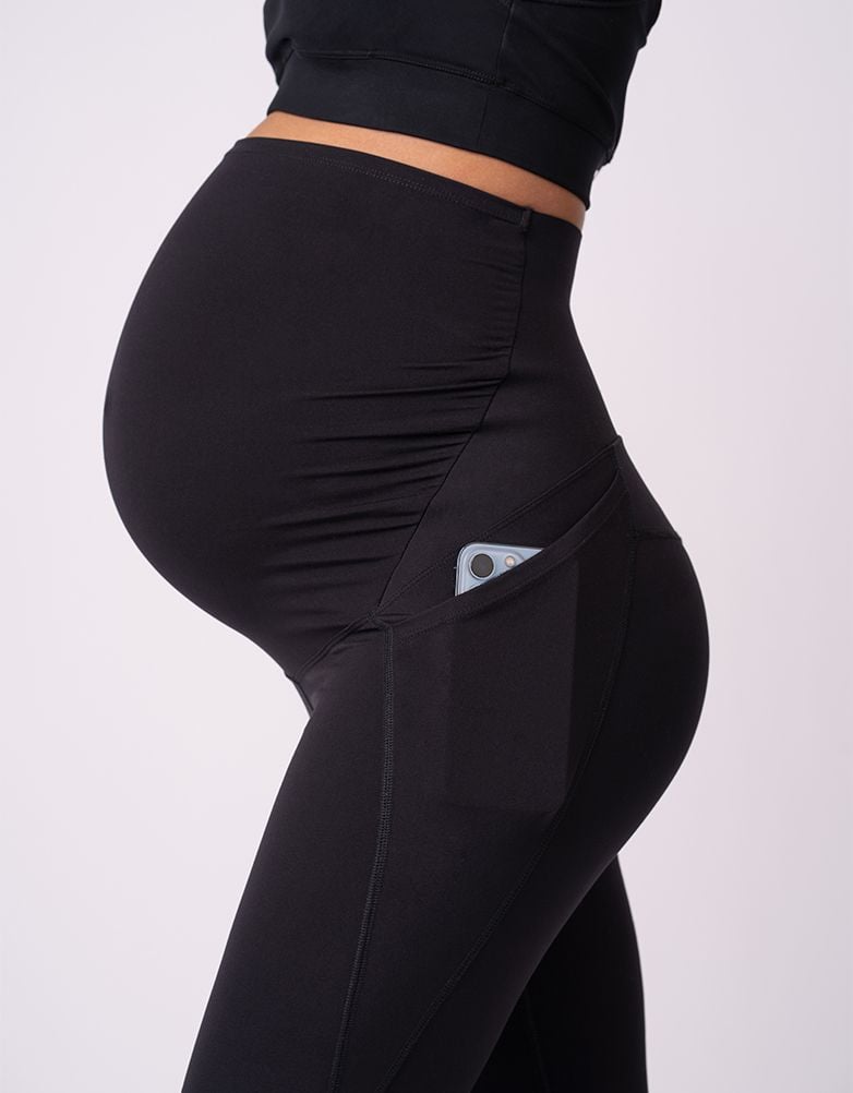 Women Seraphine Leggings &amp; Tights | Black 3/4 Length Maternity Gym &amp; Activewear Leggings |Seraphine