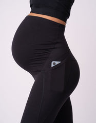 Women Seraphine Leggings &amp; Tights | Black 3/4 Length Maternity Gym &amp; Activewear Leggings |Seraphine