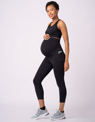 Women Seraphine Leggings &amp; Tights | Black 3/4 Length Maternity Gym &amp; Activewear Leggings |Seraphine