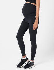 Women Seraphine Leggings &amp; Tights | Black Bump &amp; Back Support Maternity Leggings