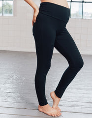 Women Seraphine Leggings &amp; Tights | Black Thermal Maternity Leggings