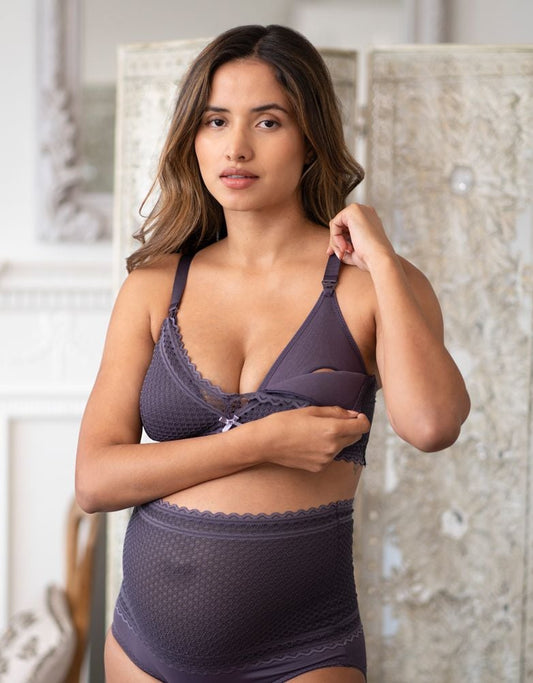 Women Seraphine Nursing Bras &amp; Lingerie | Purple Lace Maternity &amp; Nursing Bra |Seraphine