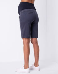 Women Seraphine Shorts | Cotton Blend Navy Blue Maternity Shorts