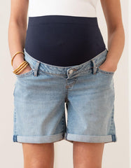 Women Seraphine Shorts | Stretch Denim Over Bump Maternity Shorts