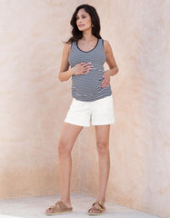 Women Seraphine Shorts | Stretch Denim Under Bump Maternity Shorts