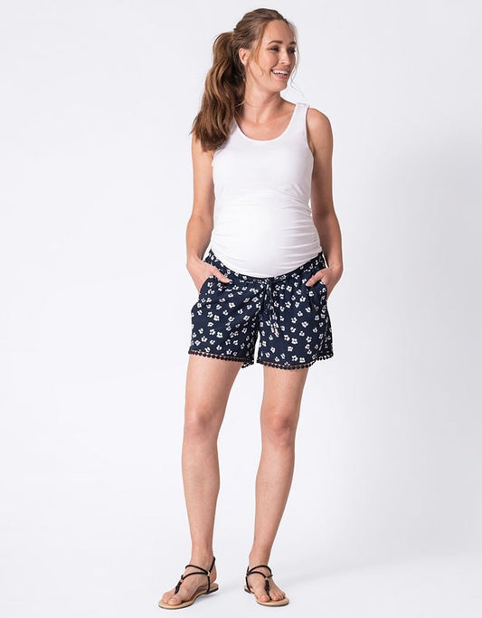 Women Seraphine Shorts | Woven Floral Print Maternity Shorts