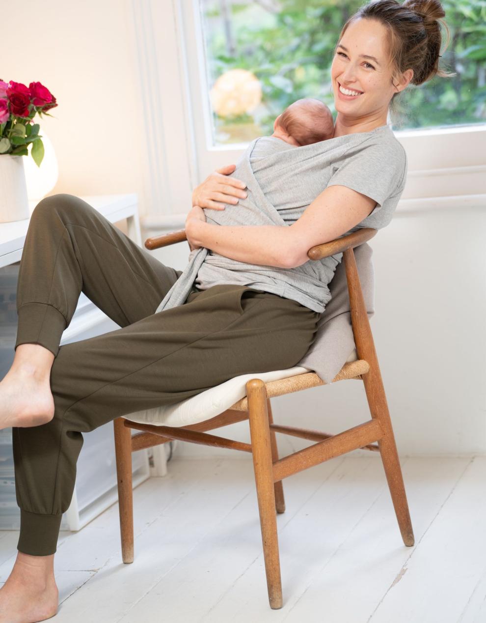 Women Seraphine Skin To Skin | Grey Cotton Short-Sleeve Skin To Skin Top