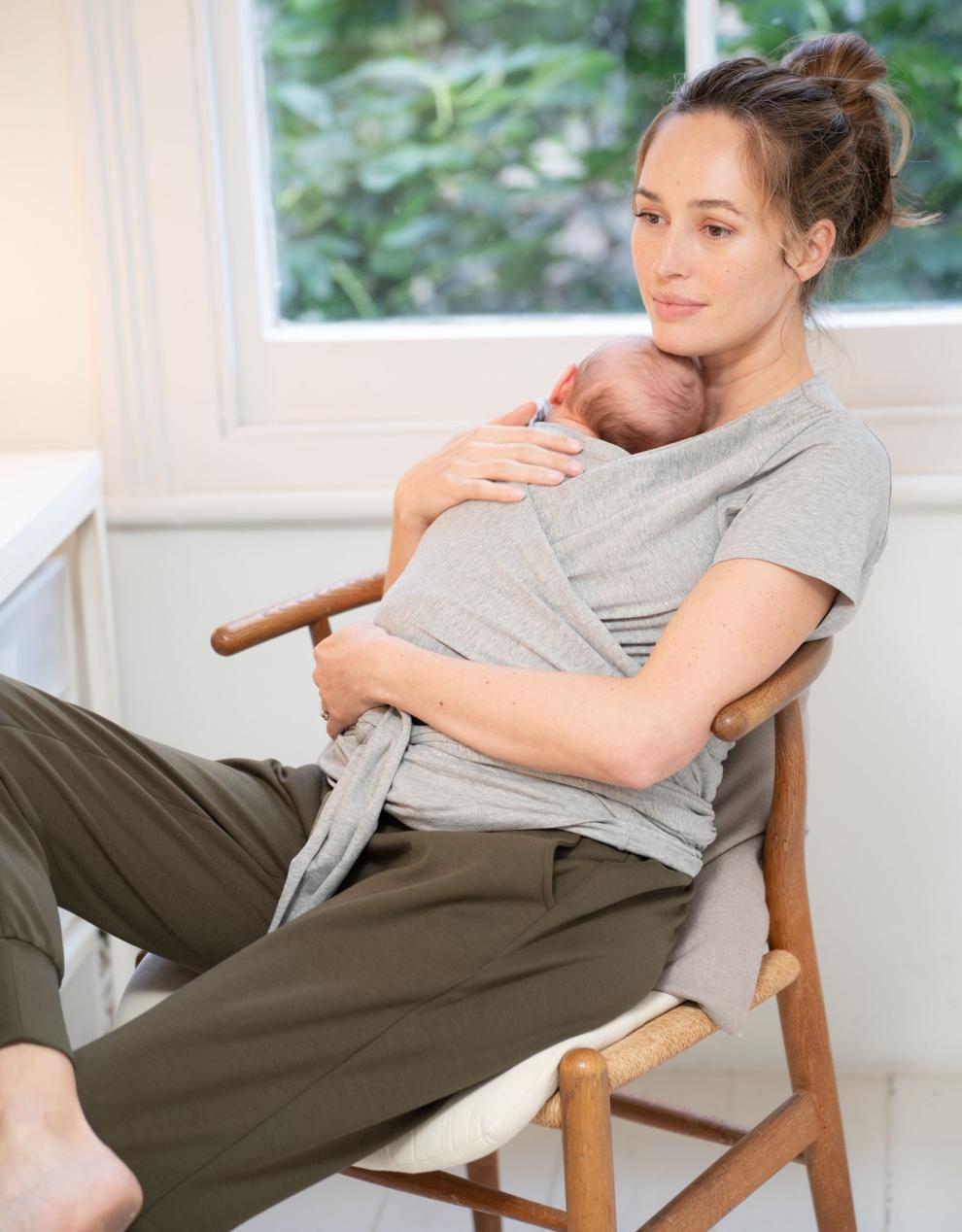 Women Seraphine Skin To Skin | Grey Cotton Short-Sleeve Skin To Skin Top