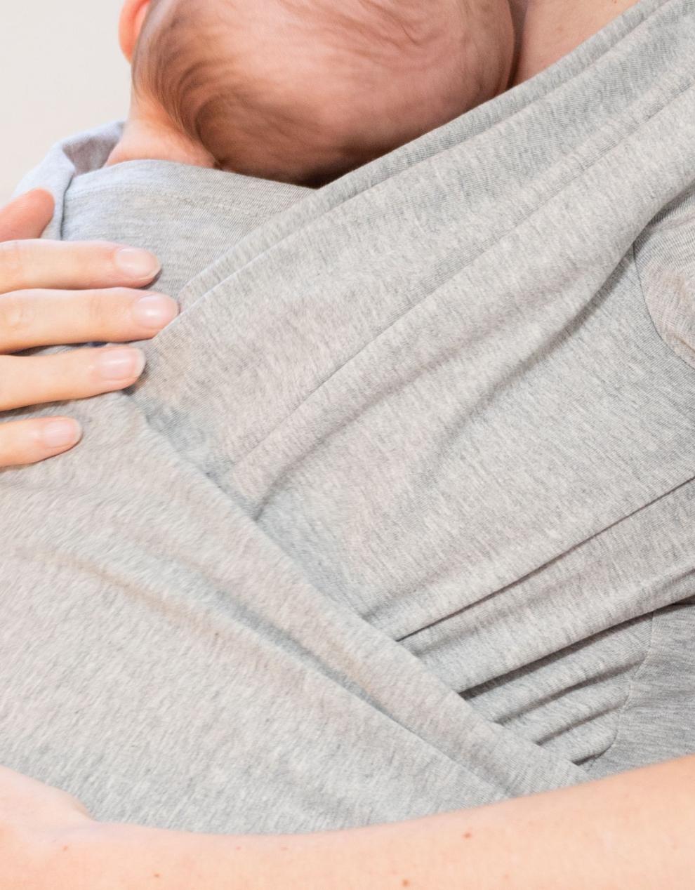 Women Seraphine Skin To Skin | Grey Cotton Short-Sleeve Skin To Skin Top