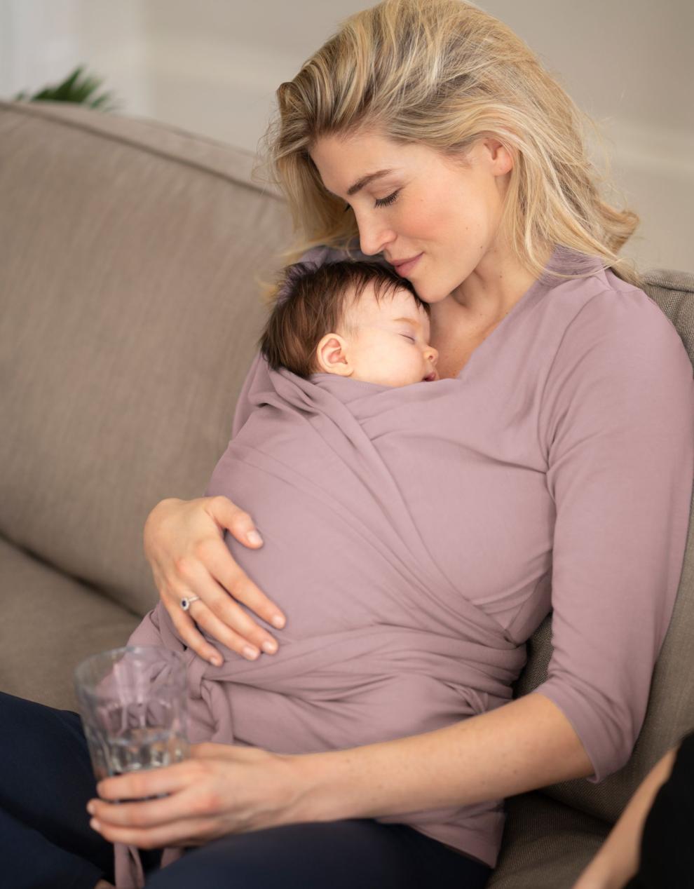 Women Seraphine Skin To Skin | Mauve Cotton ¾ Sleeve Skin To Skin Top