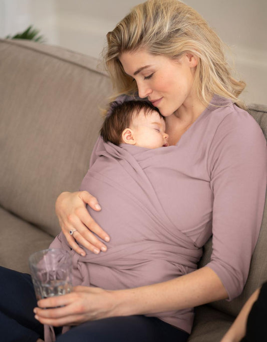 Women Seraphine Skin To Skin | Mauve Cotton ¾ Sleeve Skin To Skin Top